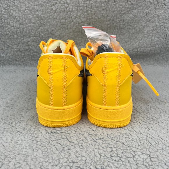 Nike Off White Air Force 1 Low Men 9 Shoes University Gold Lemonade ICA Yellow 1 - Picture 5 of 14